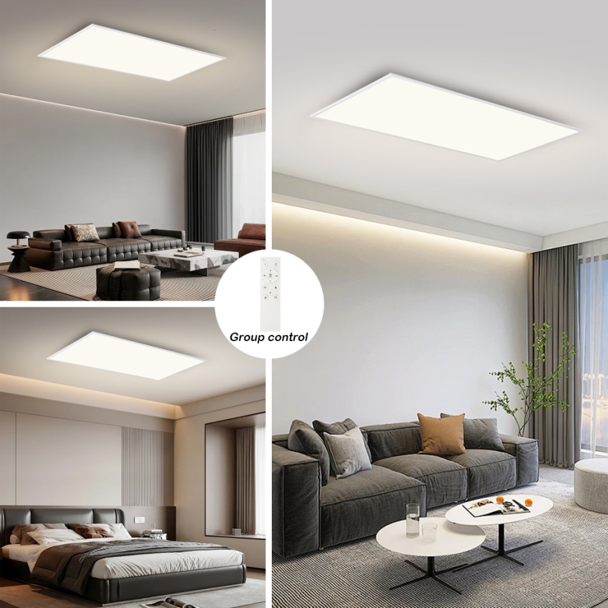 Brilagi - himmennettävä LED-kattovalaisin SLIMFRAME LED/80W/230V 120x60 cm 3000-6000K valkoinen + kaukosäädin