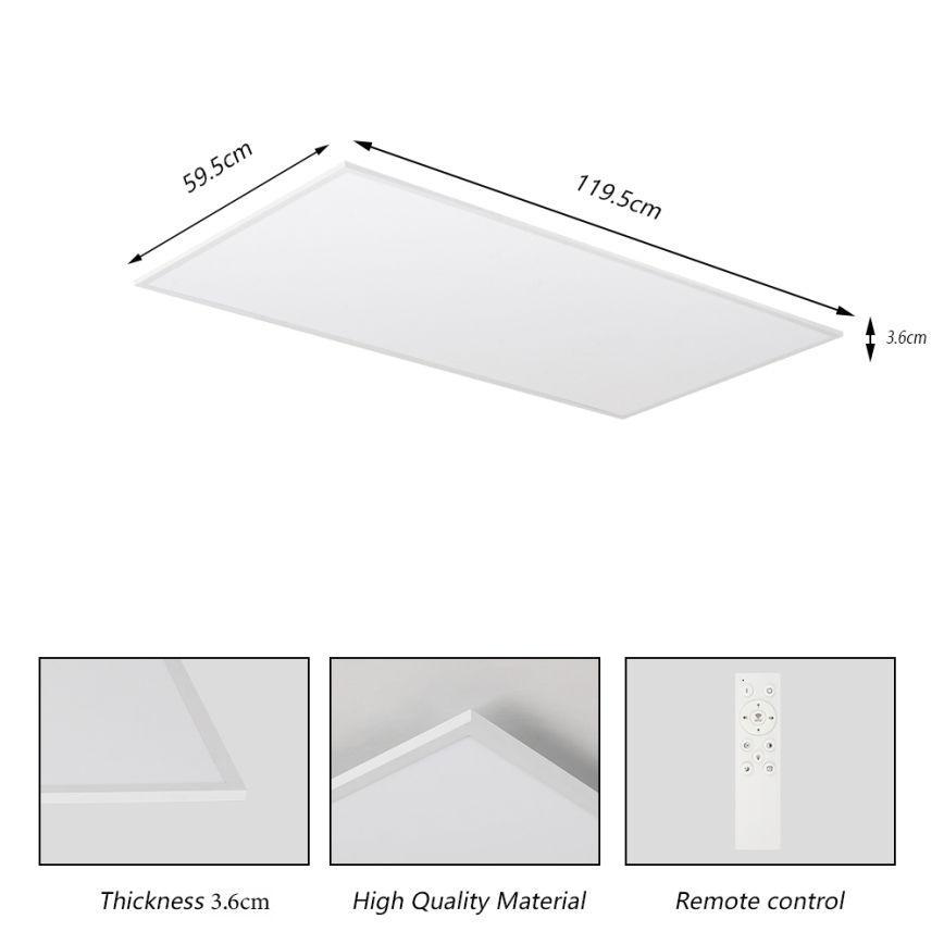 Brilagi - himmennettävä LED-kattovalaisin SLIMFRAME LED/80W/230V 120x60 cm 3000-6000K valkoinen + kaukosäädin