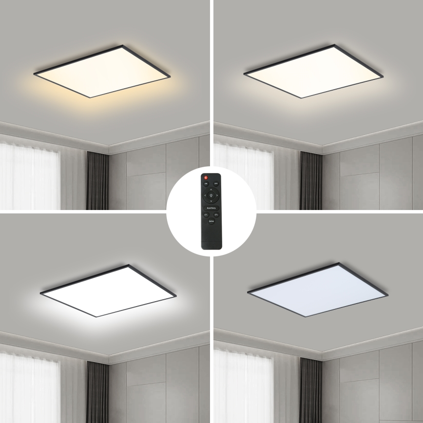 Brilagi - LED himmennettävä kattovalaisin SLIMFRAME LED/36W/230V 45x45 cm 3000-6000K musta + kaukosäädin