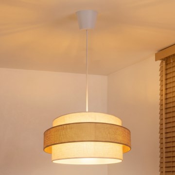 Brilagi - SPACE riippuvalaisin johdolla 1xE27/60W/230V halkaisija 40 cm beige/kerma
