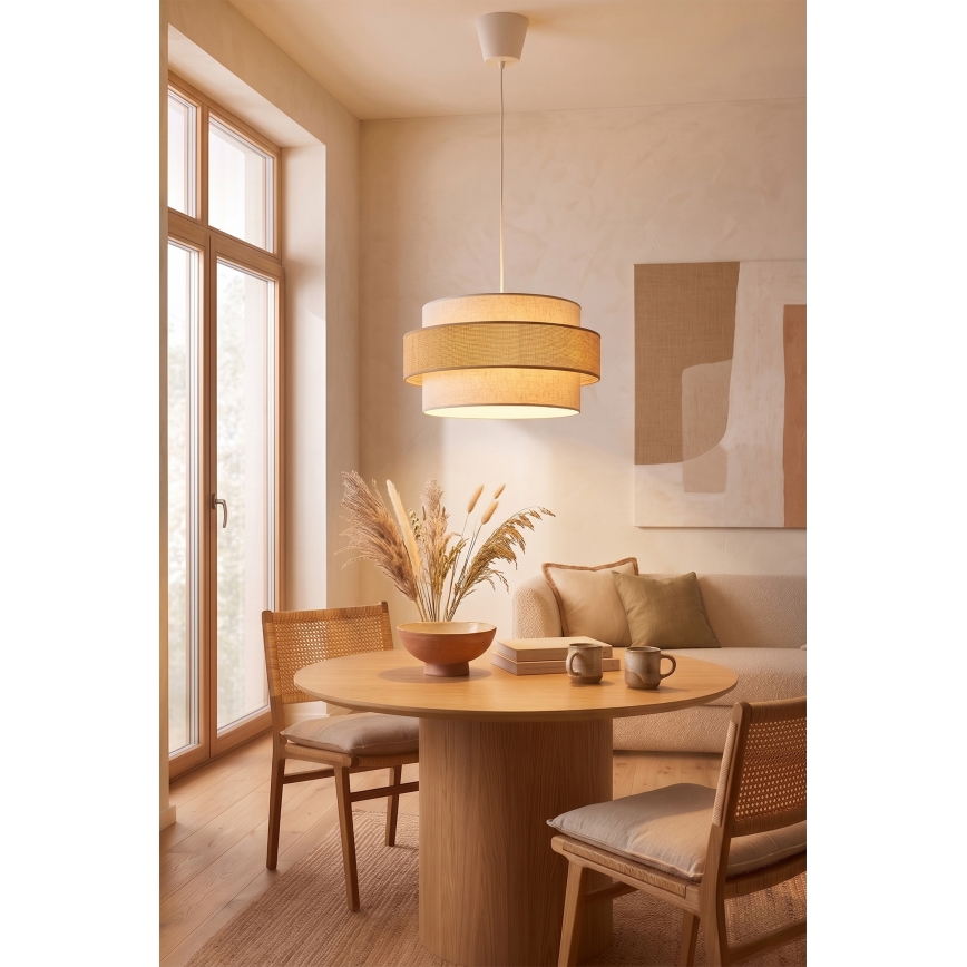 Brilagi - SPACE riippuvalaisin johdolla 1xE27/60W/230V halkaisija 40 cm beige/kerma