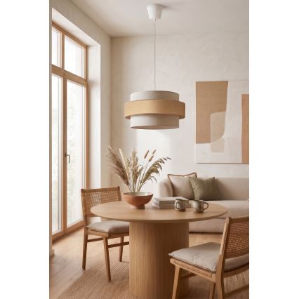 Brilagi - SPACE riippuvalaisin johdolla 1xE27/60W/230V halkaisija 40 cm beige/kerma