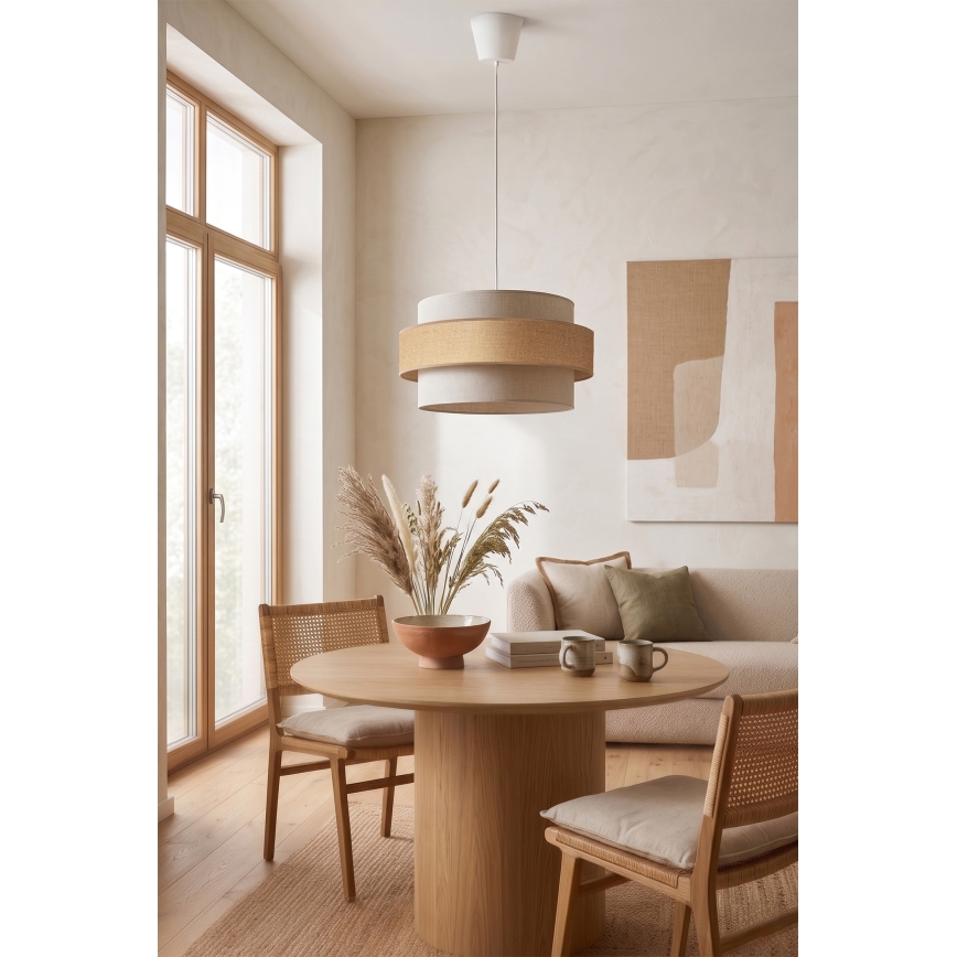 Brilagi - SPACE riippuvalaisin johdolla 1xE27/60W/230V halkaisija 40 cm beige/kerma