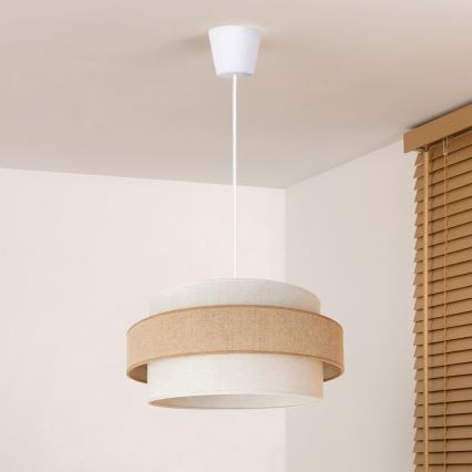 Brilagi - SPACE riippuvalaisin johdolla 1xE27/60W/230V halkaisija 40 cm beige/kerma
