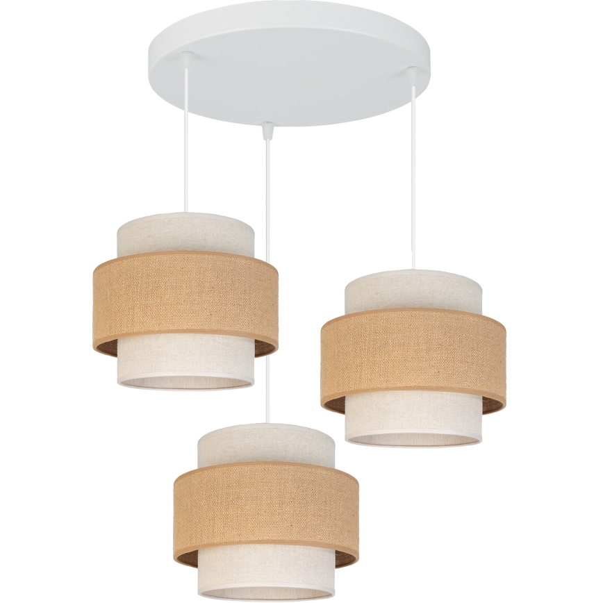 Brilagi - SPACE riippuvalaisin vaijerilla, 3x E27, 60W, 230V, Ø 40 cm, beige/kerma
