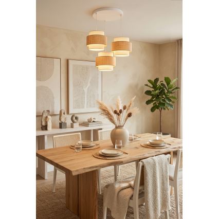 Brilagi - SPACE riippuvalaisin vaijerilla, 3x E27, 60W, 230V, Ø 40 cm, beige/kerma