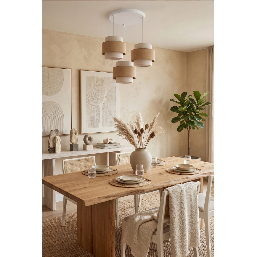Brilagi - SPACE riippuvalaisin vaijerilla, 3x E27, 60W, 230V, Ø 40 cm, beige/kerma