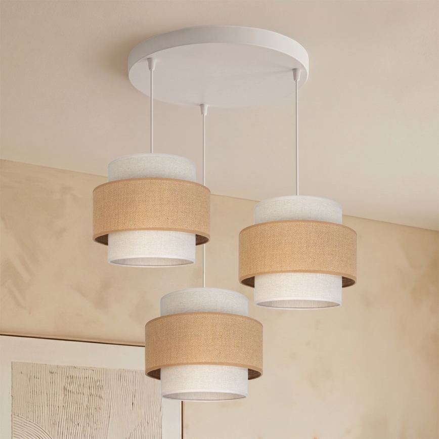 Brilagi - SPACE riippuvalaisin vaijerilla, 3x E27, 60W, 230V, Ø 40 cm, beige/kerma