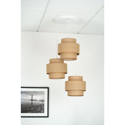 Brilagi - Kattovalaisin köydellä SPACE YUTE 3xE27/15W/230V beige/valkoinen