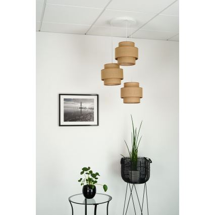 Brilagi - Kattovalaisin köydellä SPACE YUTE 3xE27/15W/230V beige/valkoinen