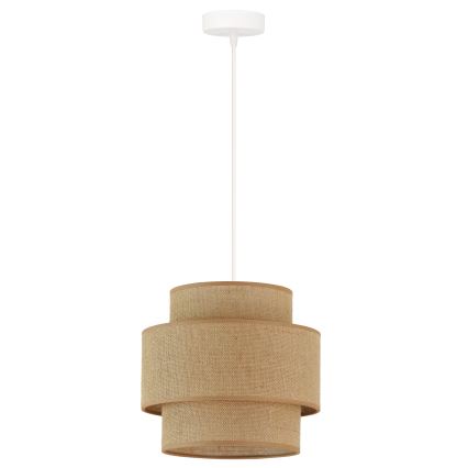 Brilagi - Kattovalaisin narulla SPACE YUTE 1xE27/15W/230V halkaisija 25 cm beige/valkoinen