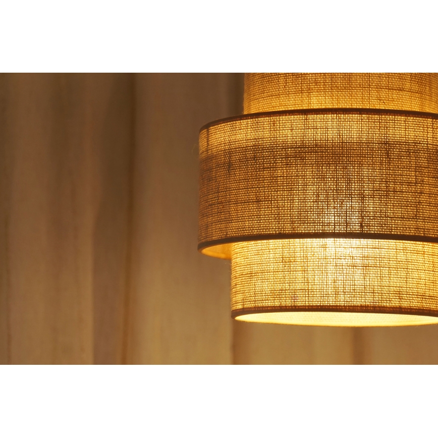 Brilagi - Kattovalaisin narulla SPACE YUTE 1xE27/15W/230V halkaisija 25 cm beige/valkoinen