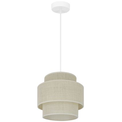 Brilagi - Kattovalaisin köydellä SPACE YUTE 1xE27/15W/230V halkaisija 25 cm kerma/valkoinen