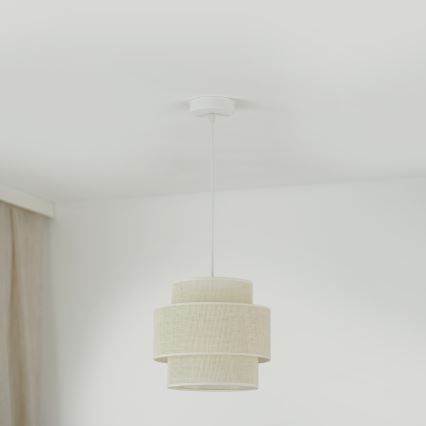 Brilagi - Kattovalaisin köydellä SPACE YUTE 1xE27/15W/230V halkaisija 25 cm kerma/valkoinen