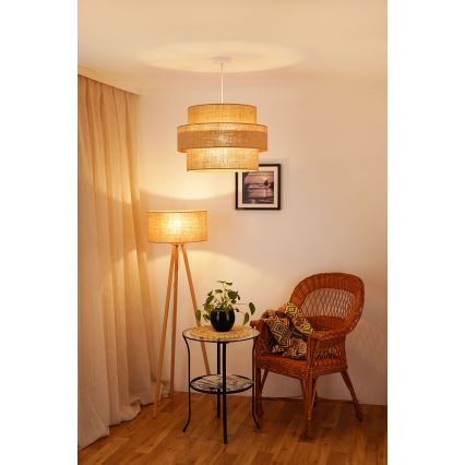 Brilagi - Ripustettava kattovalaisin SPACE YUTE 1xE27/15W/230V Ø 50 cm beige/valkoinen