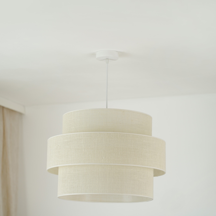 Brilagi - Kattovalaisin narulla SPACE YUTE 1xE27/15W/230V halkaisija 50 cm kerma/valkoinen