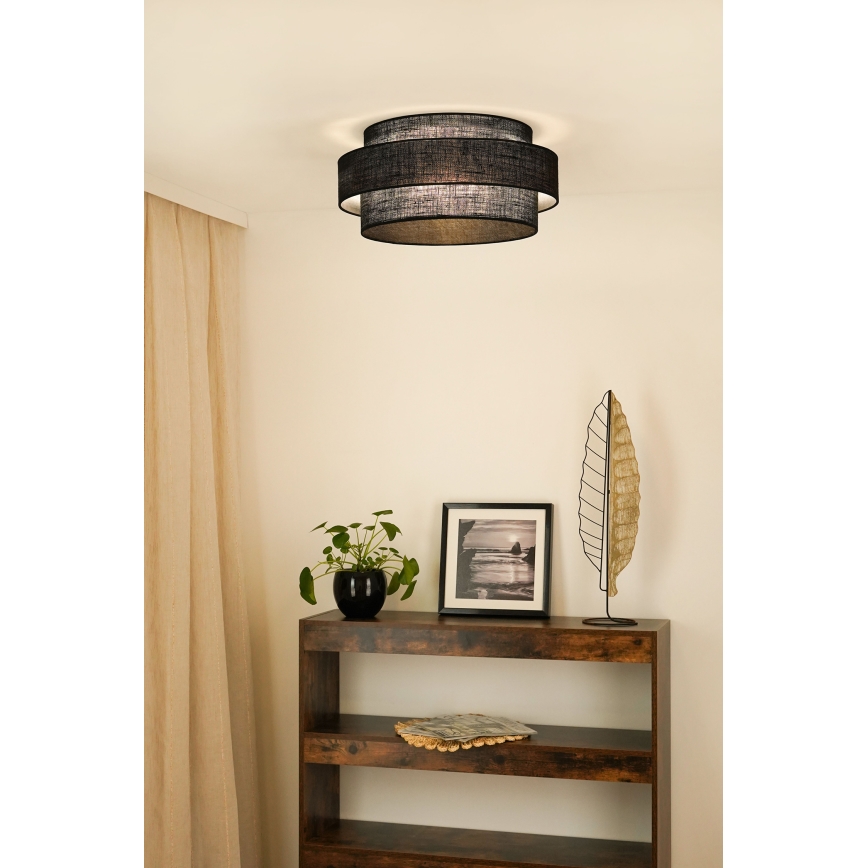 Brilagi - Kattovalaisin SPACE YUTE LED/12W/230V Ø 50 cm 3000K/4000K/6400K musta