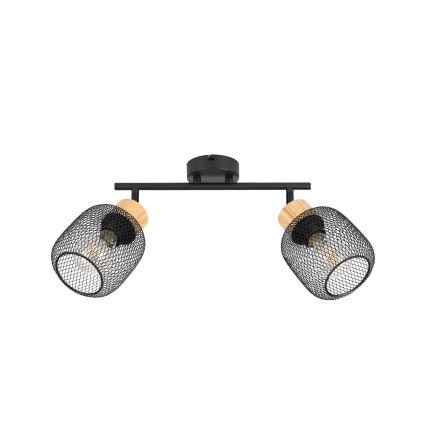 Brilagi - Spottivalaisin BASKLITE 2xE27/15W/230V puu/musta