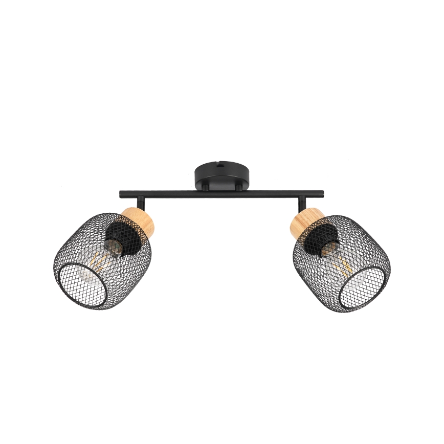 Brilagi - Spottivalaisin BASKLITE 2xE27/15W/230V puu/musta