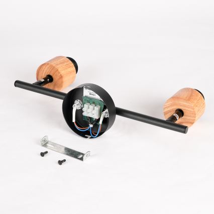 Brilagi - Spottivalaisin BASKLITE 2xE27/15W/230V puu/musta