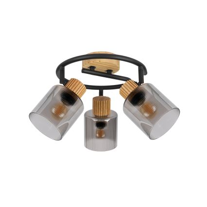 Brilagi - Spottivalaisin HYGGE 3xE14/15W/230V puu/savunvärinen