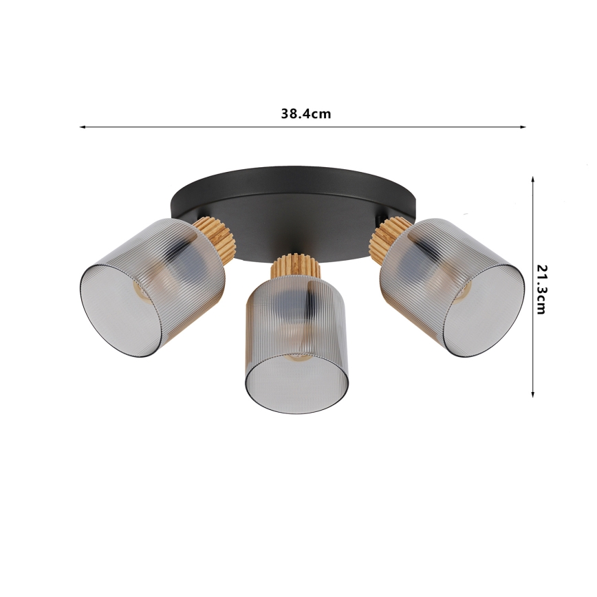 Brilagi - Spottivalaisin HYGGE 4xE14/15W/230V musta/savunharmaa