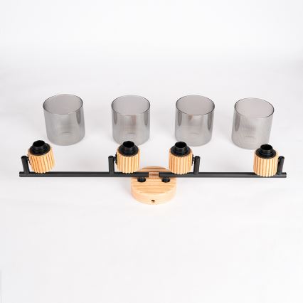 Brilagi - Spottivalaisin HYGGE 4xE14/15W/230V puu/savunvärinen