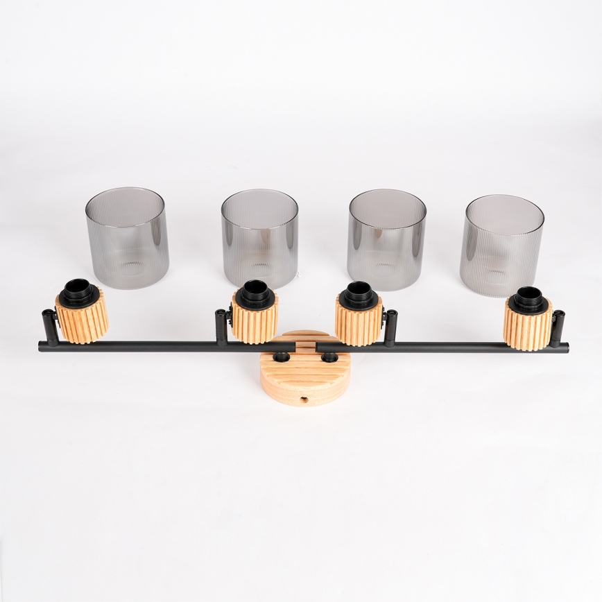 Brilagi - Spottivalaisin HYGGE 4xE14/15W/230V puu/savunvärinen