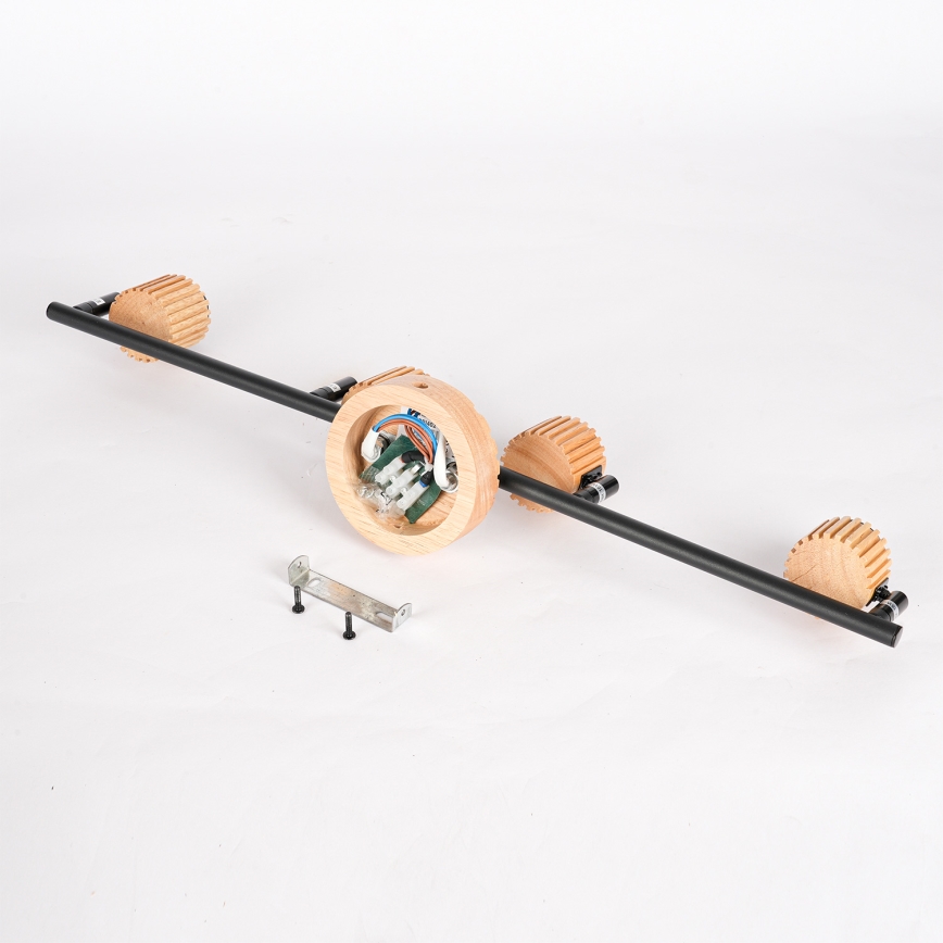 Brilagi - Spottivalaisin HYGGE 4xE14/15W/230V puu/savunvärinen