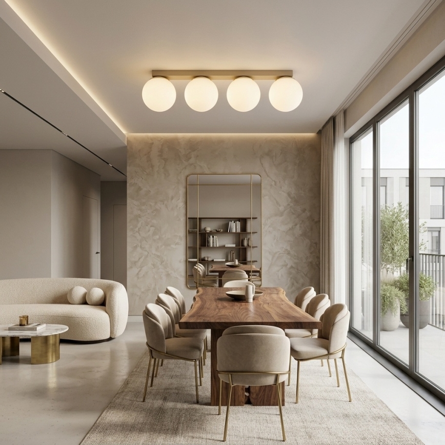 Brilagi - Spottivalaisin MILO 4xE27/60W/230V beige/kulta