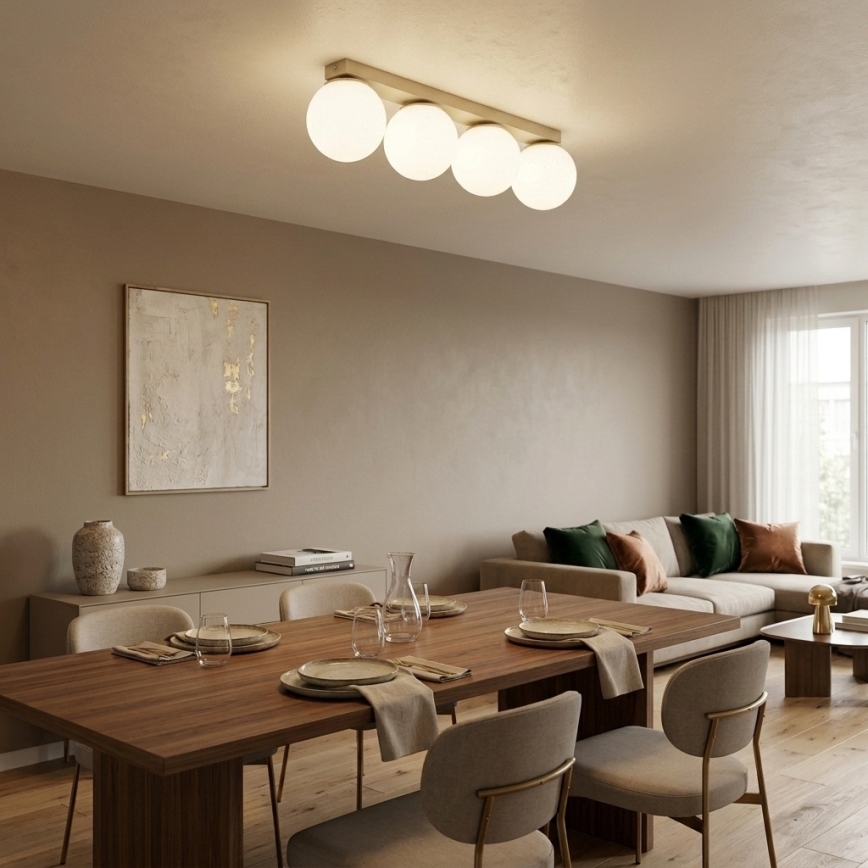 Brilagi - Spottivalaisin MILO 4xE27/60W/230V beige/kulta