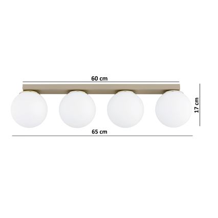 Brilagi - Spottivalaisin MILO 4xE27/60W/230V beige/kulta