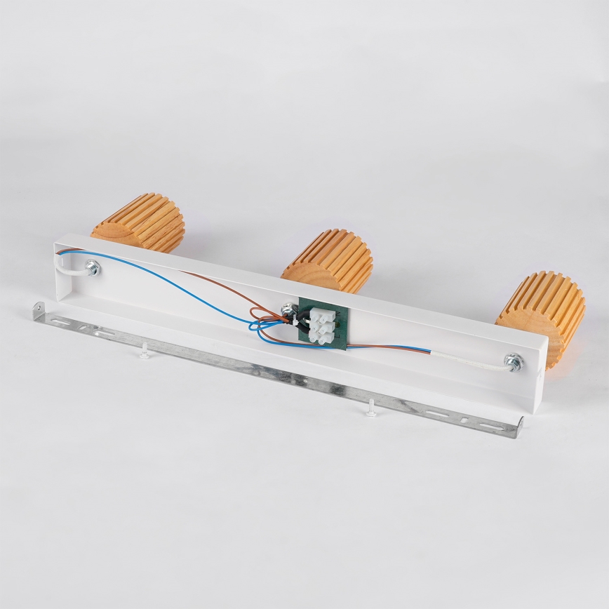 Brilagi - Spottivalaisin MODERN WOOD 3xGU10/8W/230V puu/valkoinen