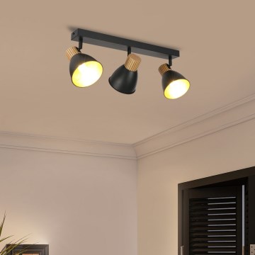 Brilagi - spottivalaisin ODENSE 3xE14/10W/230V puu/musta