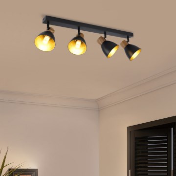 Brilagi - Spottivalaisin ODENSE 4xE14/10W/230V puu/musta