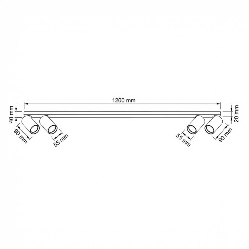 BRILAGI - Spottivalaisin SELE LONG 4xGU10/30W/230V musta