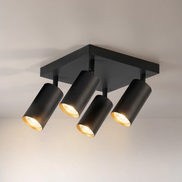 Brilagi - Spottivalaisin SELE SQUARE 4xGU10/30W/230V musta/kultainen