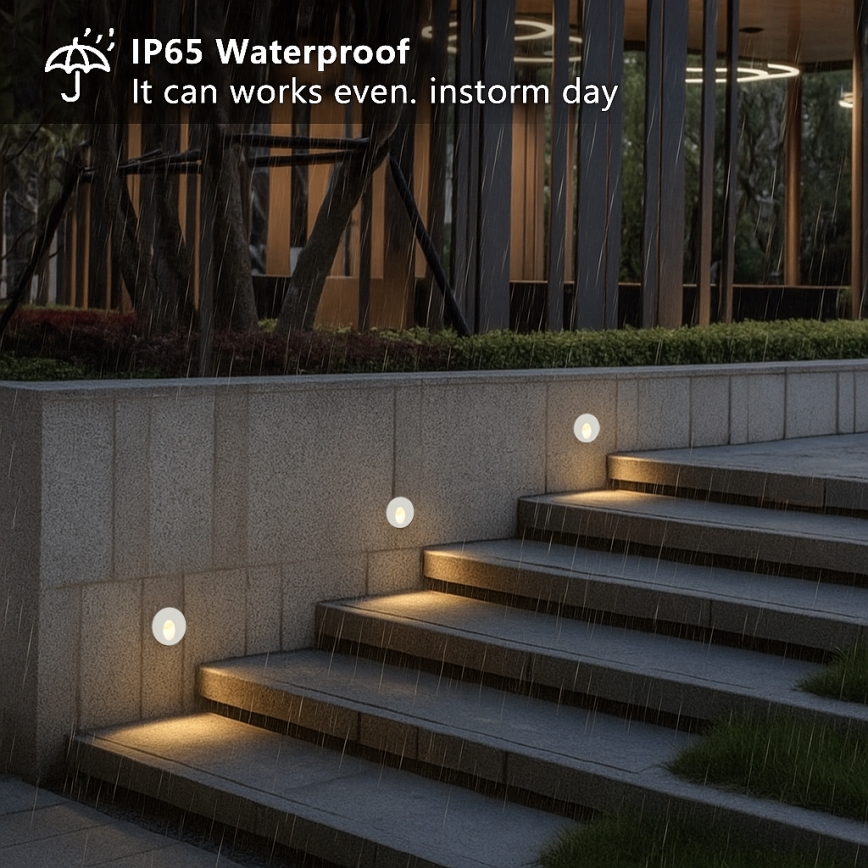 Brilagi - STAIRDOT LED/2W/230V ulkokäyttöön tarkoitettu upotettava valaisin, valkoinen, IP65, pyöreä