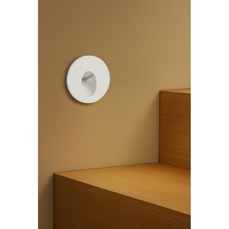 Brilagi - STAIRDOT LED/2W/230V ulkokäyttöön tarkoitettu upotettava valaisin, valkoinen, IP65, pyöreä