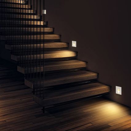 Brilagi - STAIRDOT LED/2W/230V upotettava ulkovalaisin, valkoinen, kulmikas, IP65