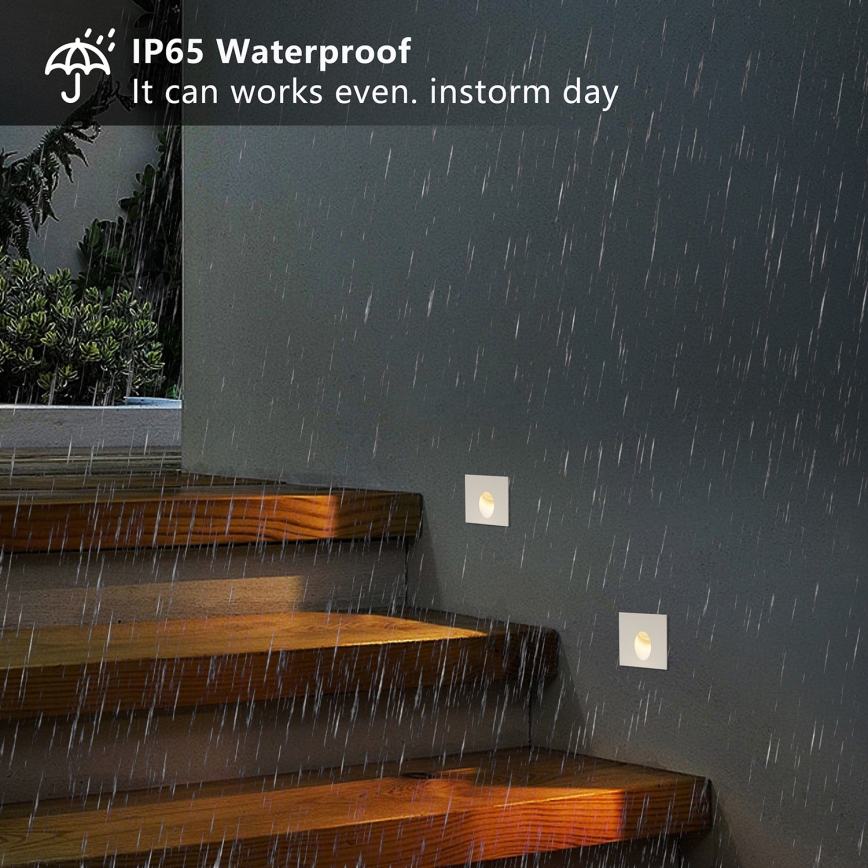 Brilagi - STAIRDOT LED/2W/230V upotettava ulkovalaisin, valkoinen, kulmikas, IP65