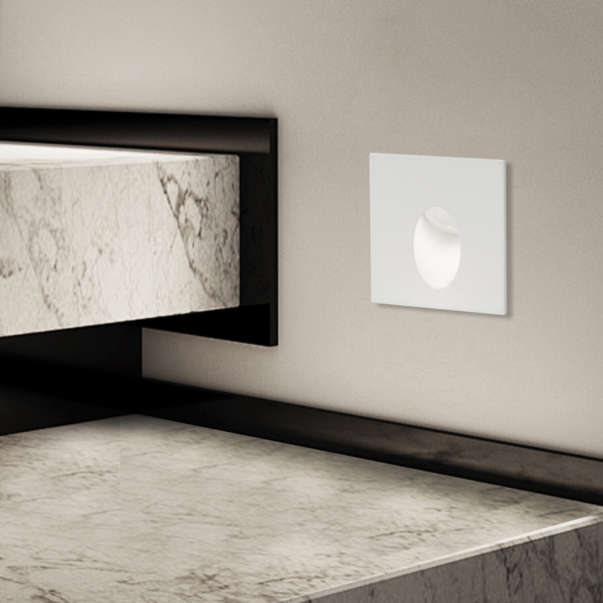 Brilagi - STAIRDOT LED/2W/230V upotettava ulkovalaisin, valkoinen, kulmikas, IP65