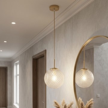 Brilagi - STELLA riippuvalaisin kaapelilla 1xE27/60W/230V Ø 18 cm beige/kultainen