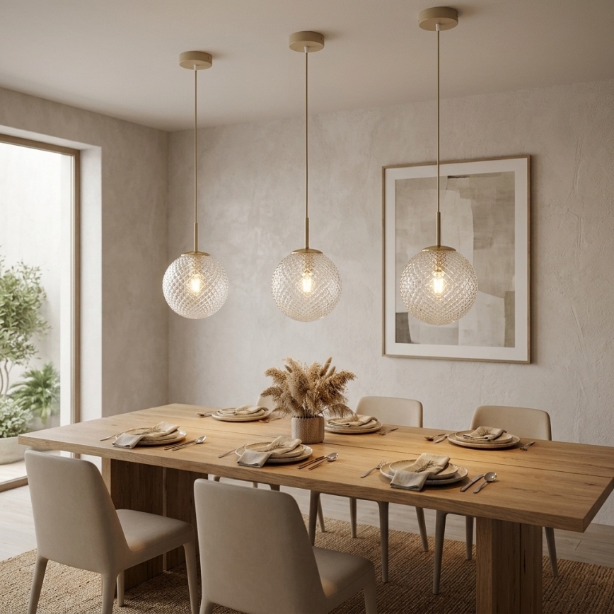 BRILAGI - STELLA riippuvalaisin kaapelilla 1xE27/60W/230V Ø 18 cm beige/kultainen
