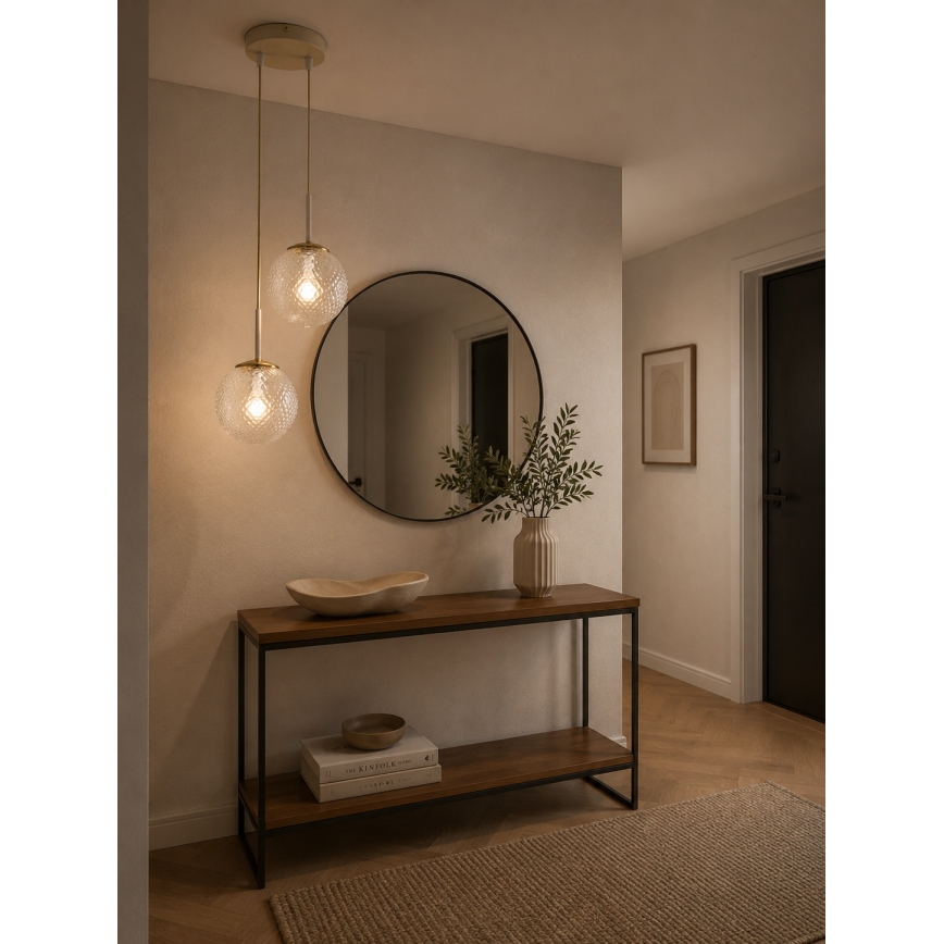 Brilagi - STELLA riippuvalaisin kaapelilla 2xE27/60W/230V beige/kultainen