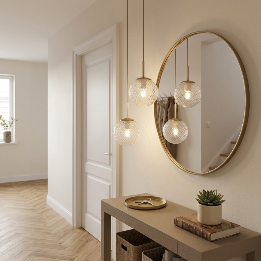 Brilagi - STELLA riippuvalaisin kaapelilla 2xE27/60W/230V beige/kultainen