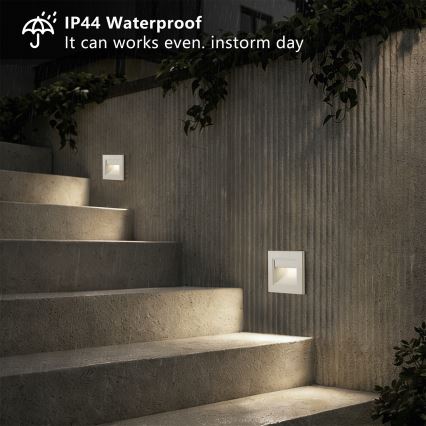 Brilagi - STEP LIGHT LED-portaikon valaisin, 1,5 W, 230 V, IP44, valkoinen