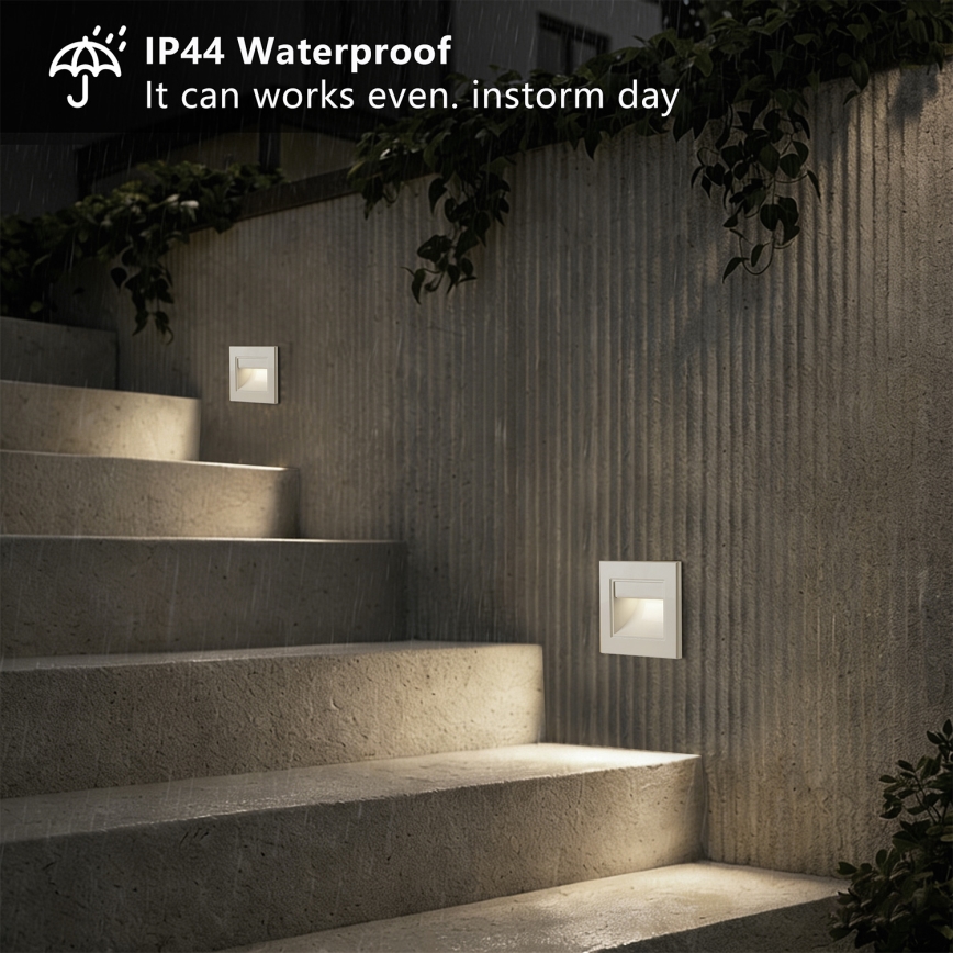 Brilagi - STEP LIGHT LED-portaikon valaisin, 1,5 W, 230 V, IP44, valkoinen