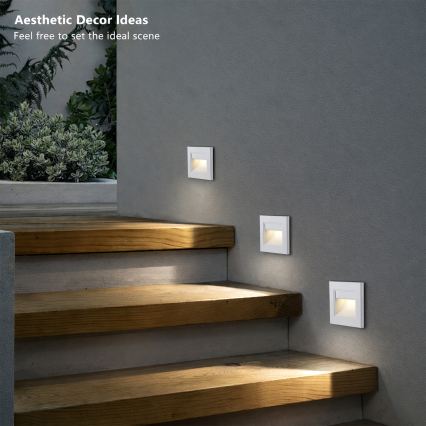 Brilagi - STEP LIGHT LED-portaikon valaisin, 1,5 W, 230 V, IP44, valkoinen