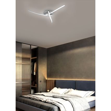 Brilagi - LED-kattovalaisin STRIPES LED/24W/230V halkaisija 64 cm, hopea